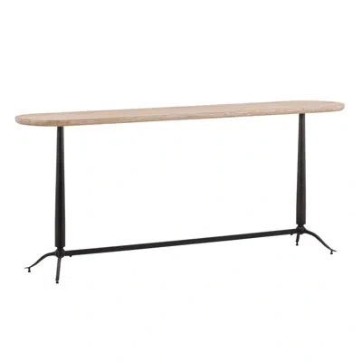 Dovetail Furniture Fabiana 70.75'' Solid Wood Top Console Table In Oak Wood;natural Wood
