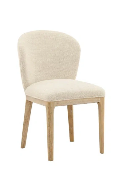 Dovetail Furniture Keiran Upholstered Dining Chair With Ash Wood Frame In Oatmeal