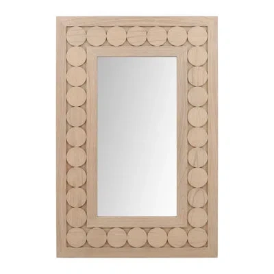 Dovetail Furniture Rosario Mindi Wood Mirror, Light Natural In Tan;natural Wood;beige Wood