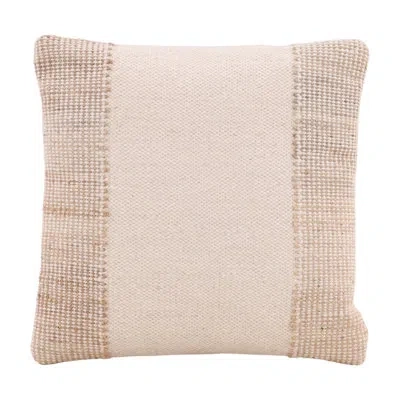 Dovetail Furniture Zafiro Handwoven Wool Pillow, Natural In Natural And Ivory