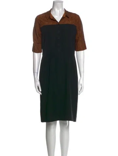 Pre-owned Dovima Paris Colorblock Pattern Knee-length Dress In Black