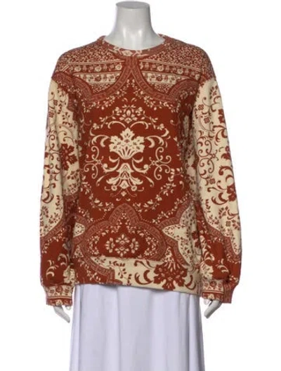 Pre-owned Dovima Paris Patterned Crew Neck Sweatshirt In Orange