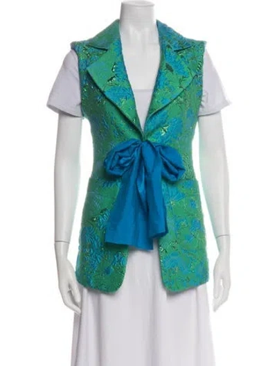 Pre-owned Dovima Paris Printed Vest In Green