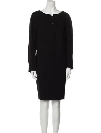Pre-owned Dovima Paris Scoop Neck Knee-length Dress In Black