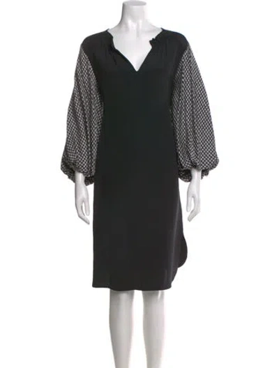 Pre-owned Dovima Paris Silk Knee-length Dress In Black