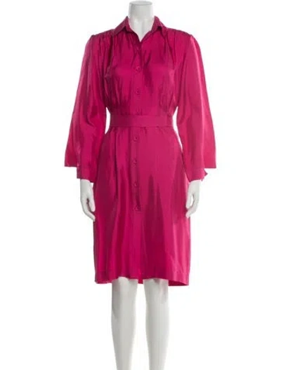Pre-owned Dovima Paris Silk Knee-length Dress In Pink
