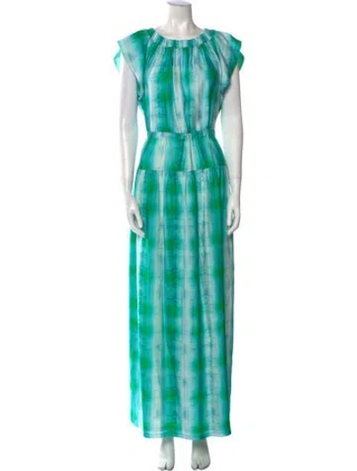 Pre-owned Dovima Paris Silk Long Dress In Blue