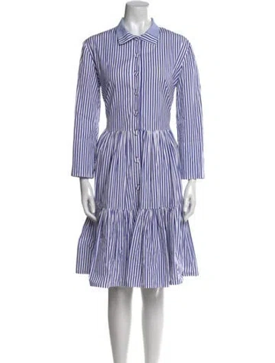 Pre-owned Dovima Paris Striped Knee-length Dress In Blue