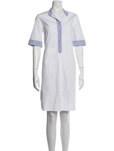 Pre-owned Dovima Paris Striped Knee-length Dress In White