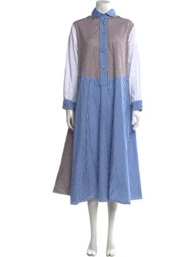 Pre-owned Dovima Paris Striped Long Dress In Blue
