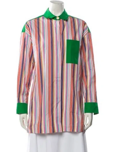 Pre-owned Dovima Paris Striped Long Sleeve Tunic In Multi