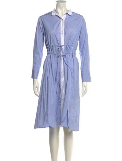 Pre-owned Dovima Paris Striped Midi Length Dress In Blue