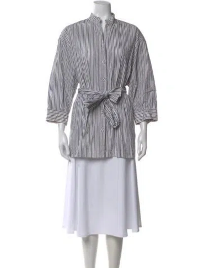 Pre-owned Dovima Paris Striped Mock Neck Top In Multi