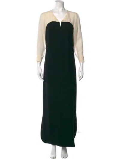 Pre-owned Dovima Paris V-neck Long Dress In Green
