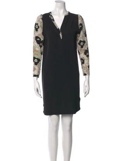 Pre-owned Dovima Paris V-neck Mini Dress In Black