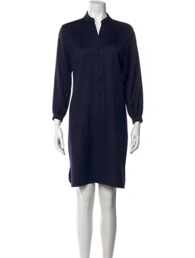 Pre-owned Dovima Paris V-neck Mini Dress In Blue