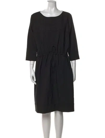 Pre-owned Dovima Paris Wool Knee-length Dress In Black