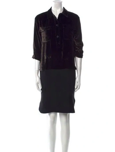 Pre-owned Dovima Paris Wool Knee-length Dress In Blue