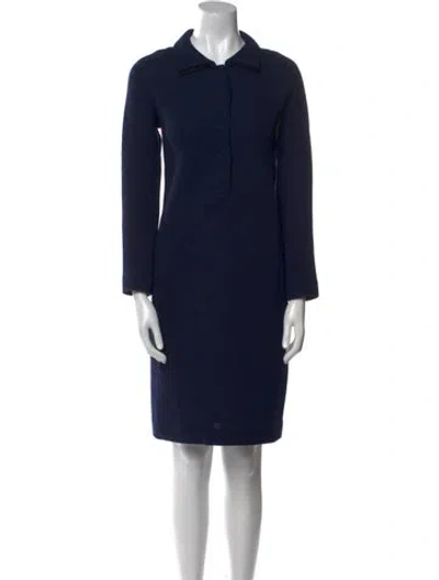 Pre-owned Dovima Paris Wool Knee-length Dress In Blue