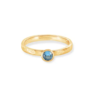 Dower & Hall 14k Aquamarine Hammered Twinkle Ring In Gold