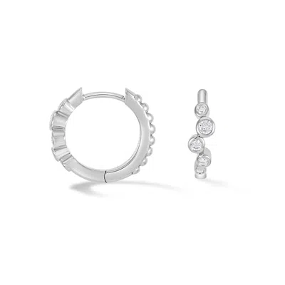 Dower & Hall 14k Diamond Cascade Huggie Hoops - 0.20ct In Pink