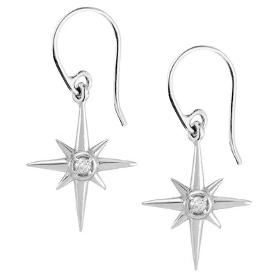Pre-owned Dower & Hall 14k Gold & Diamond North Star Long Ear Drops In Multi