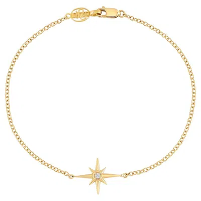 Pre-owned Dower & Hall 14k Gold & Diamond Single North Star Bracelet In Multi
