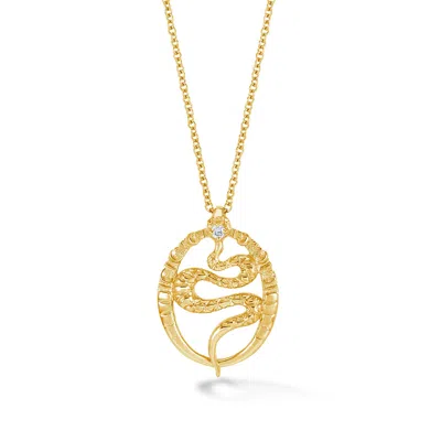 Dower & Hall 14k Gold & Diamond Snake Talisman Necklace