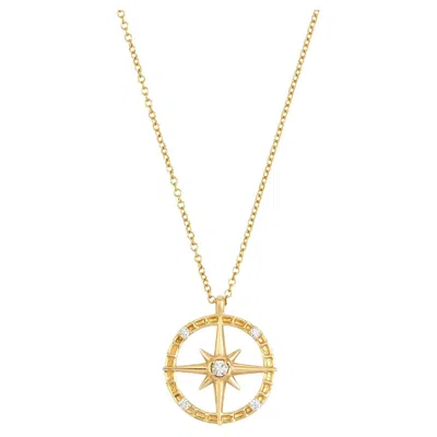 Pre-owned Dower & Hall 14k Gold & Diamond True North Pendant In Multi