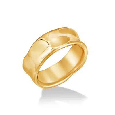 Dower & Hall 14k Gold Men's Wide Waterfall Ring