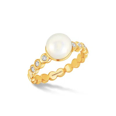 Dower & Hall 14k Gold Solitaire Pearl Dewdrop Ring