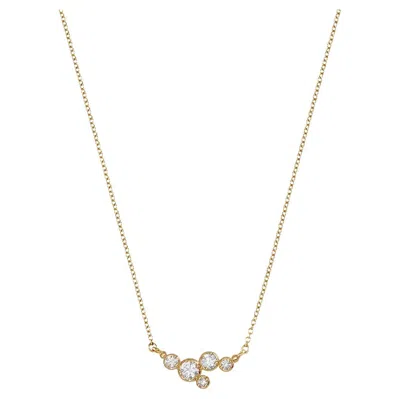 Pre-owned Dower & Hall 14k Gold Stargazer Five Diamond Pendant In Multi