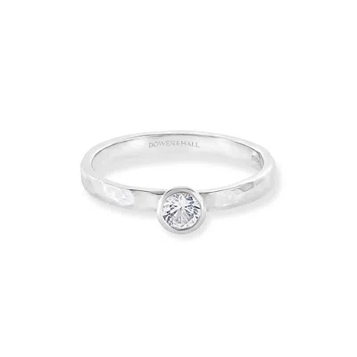 Dower & Hall 14k Lab Grown Diamond Hammered Twinkle Ring In Metallic