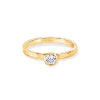 Dower & Hall 14k Lab Grown Diamond Hammered Twinkle Ring In Gold,white,silver