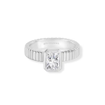 Dower & Hall 14k Lab Grown Diamond Octagon Twist Twinkle Ring In Silver