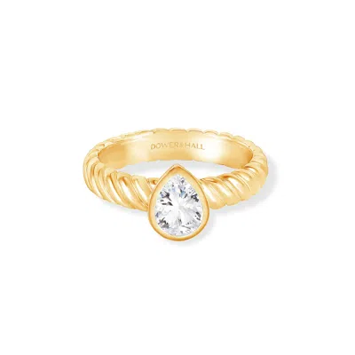 Dower & Hall 14k Lab Grown Diamond Pear Twist Twinkle Ring In Gold