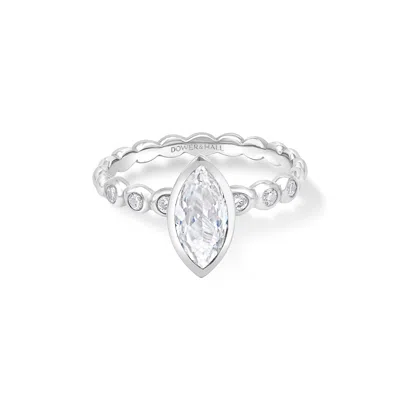 Dower & Hall 14k Lab Grown Marquise Diamond Bubbles Ring In Silver