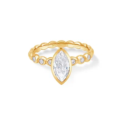 Dower & Hall 14k Lab Grown Marquise Diamond Bubbles Ring In White,silver,gold