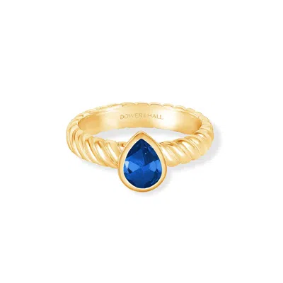 Dower & Hall 14k Lab Grown Sapphire Pear Twist Twinkle Ring In Gold