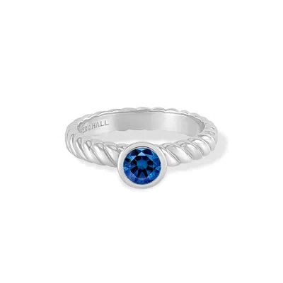 Dower & Hall 14k Lab Grown Sapphire Twist Twinkle Ring In Silver
