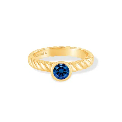 Dower & Hall 14k Lab Grown Sapphire Twist Twinkle Ring In Gold