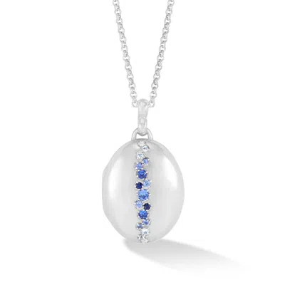 Dower & Hall 14k Oval Stargazer Locket With Sapphires In Metallic