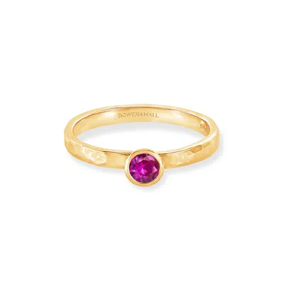 Dower & Hall 14k Pink Sapphire Hammered Twinkle Ring