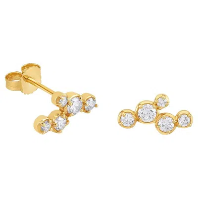 Pre-owned Dower & Hall 14k Stargazer Five Diamond Ear Studs In Multi