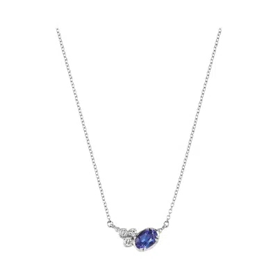 Pre-owned Dower & Hall 14k White Gold Stargazer Oval Tanzanite Pendant