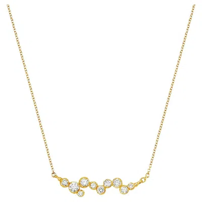 Pre-owned Dower & Hall 14k Yellow Gold Stargazer Ten Diamond Pendant