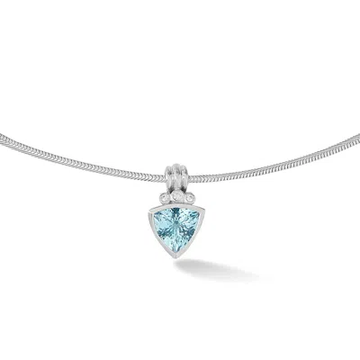 Dower & Hall 18k Aquamarine Aurora Trillion Necklace In Blue