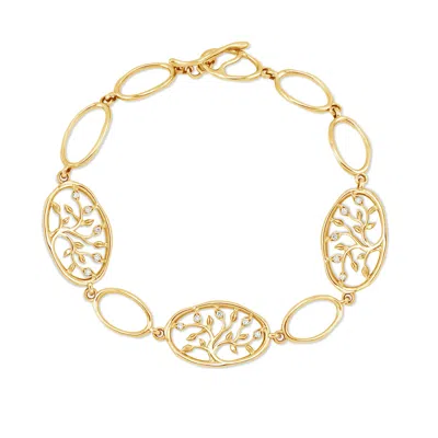 Dower & Hall 18k Diamond Tree Of Life Talisman Bracelet In Gold