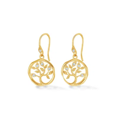 Dower & Hall 18k Diamond Tree Of Life Talisman Earrings In Gold