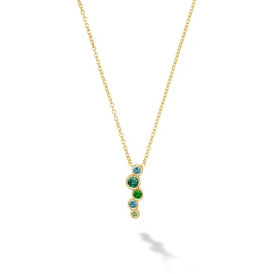 Dower & Hall 18k Emerald Green Small Cascade Pendant In Gold